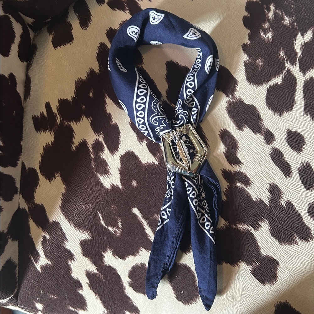 OOAK Vintage Western Buckle Slide with Bandana Scarf - Picture 3 of 7